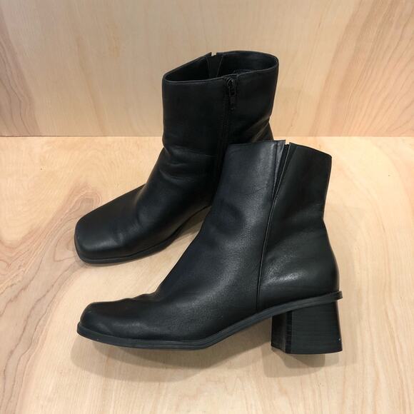 Vintage Y2K Retro Goth Leather Boots - Picture 1 of 4